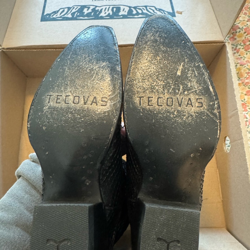 Rare Full Python Black Tecova Boots - image 4
